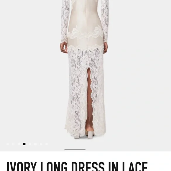 Elegant Ivory Lace Long Dress - Picture 4 of 11
